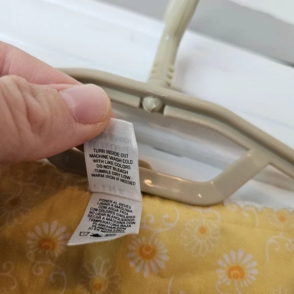 Pink K Women XL Yellow Pearl Snap Front House Dress Duster Nightgown Daisy Lace - Picture 5 of 6